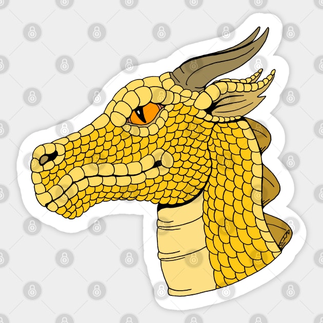 Gold Dragon Head in Profile Sticker by AzureLionProductions